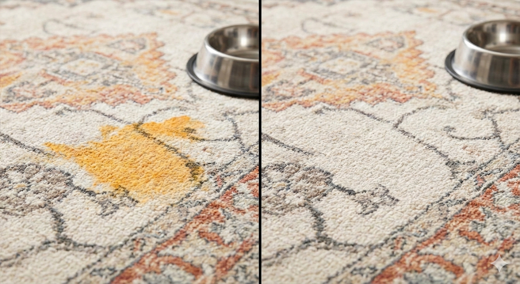 Silk rug cleaning results